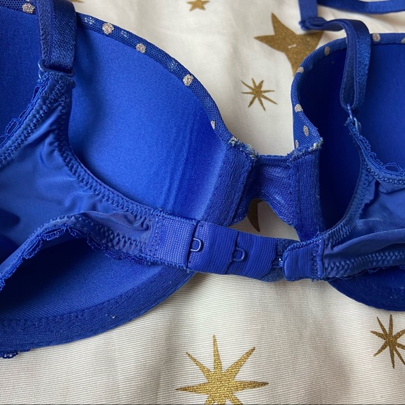 Victoria’s Secret Blue Silver Polka Dot Bra 34C - Picture 5 of 5